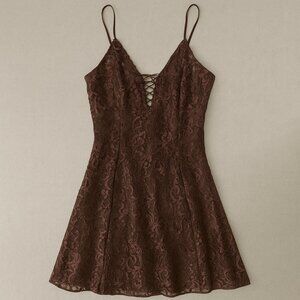 vintage Y2K brown lace dress